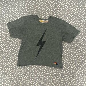 aviator nation heather grey lightning bolt women’s t-shirt